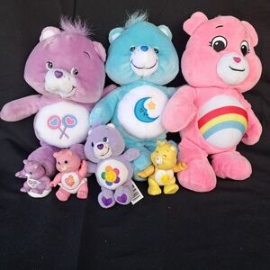 Care Bears Plush Collection - Pink, Purple, Blue, Yellow